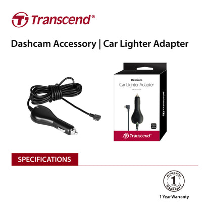 TRANSCEND TS-DPL2  Car Lighter Adapter for DrivePro, Micro-B (For DP230 / DP130 / DP110) Tristar Online
