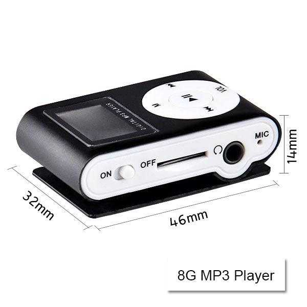 Mini Clip 16G MP3 Music Player With USB Cable & Earphone Black Tristar Online