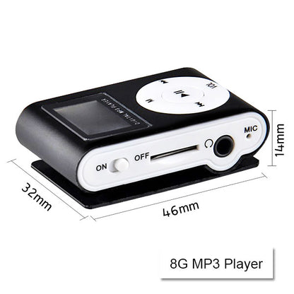 Mini Clip 16G MP3 Music Player With USB Cable & Earphone Black Tristar Online