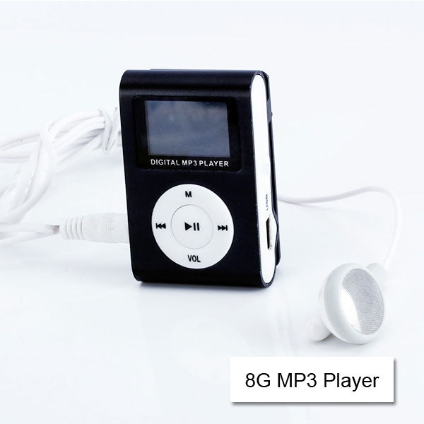 Mini Clip 16G MP3 Music Player With USB Cable & Earphone Black Tristar Online