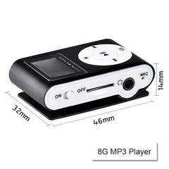 Mini Clip 16G MP3 Music Player With USB Cable & Earphone Silver Tristar Online