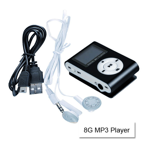 Mini Clip 16G MP3 Music Player With USB Cable & Earphone Silver Tristar Online