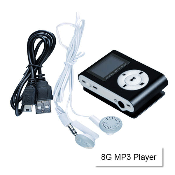 Mini Clip 8G MP3 Music Player With USB Cable & Earphone Silver Tristar Online