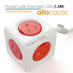 ALLOCACOC POWERCUBE Extended Boston Red 5 Outlets with 1.5M CABLE Tristar Online