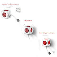 ALLOCACOC POWERCUBE Extended Boston Red 5 Outlets with 1.5M CABLE Tristar Online