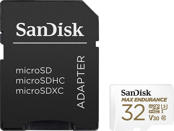 Sandisk Max Endurance Microsdhc Card SQQVR 32G (15 000 HRS) UHS-I C10 U3 V30 100MB/S R 40MB/S W SD Adaptor SDSQQVR-032G-GN6IA Tristar Online