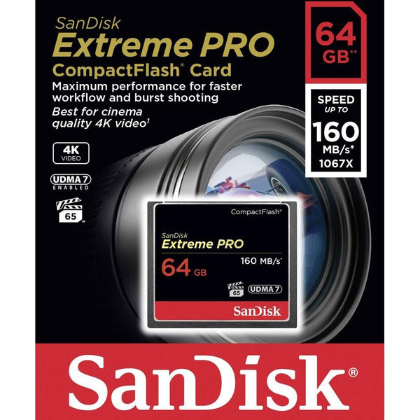 SanDisk Extreme Pro CFXP 64GB CompactFlash 160MB/s (SDCFXPS-064G) Tristar Online