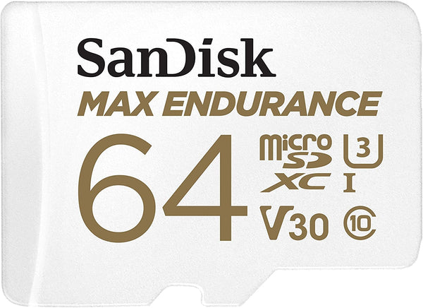 Sandisk Max Endurance Microsdxc Card SQQVR 64G (30 000 HRS) UHS-I C10 U3 V30 100MB/S R 40MB/S W SD Adaptor SDSQQVR-064G-GN6IA Tristar Online