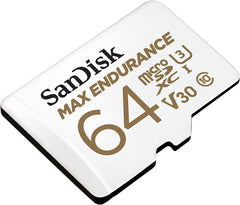 Sandisk Max Endurance Microsdxc Card SQQVR 64G (30 000 HRS) UHS-I C10 U3 V30 100MB/S R 40MB/S W SD Adaptor SDSQQVR-064G-GN6IA Tristar Online
