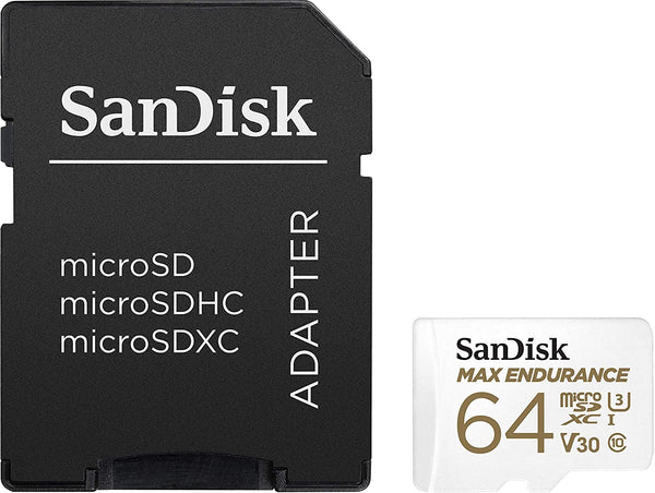 Sandisk Max Endurance Microsdxc Card SQQVR 64G (30 000 HRS) UHS-I C10 U3 V30 100MB/S R 40MB/S W SD Adaptor SDSQQVR-064G-GN6IA Tristar Online