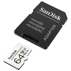 SANDISK HIGH ENDURANCE MICROSDHC CARD SQQNR 64G UHS-I C10 U3 V30 100MB/S R 40MB/S W SD ADAPTOR SDSQQNR-064G-GN6IA Tristar Online