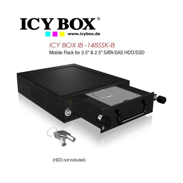 ICY BOX Mobile Rack for 3.5" & 2.5" SATA/SAS HDD and SSD (IB-148SSK-B) Tristar Online