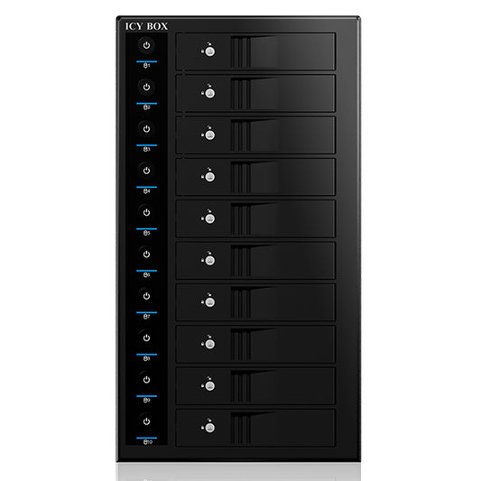 ICY BOX 10-Bay External SINGLE System for 10x SATA 3.5" I/II/III HDD  (IB-3810U3) Tristar Online