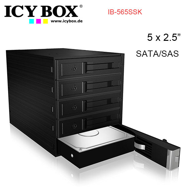 ICY BOX Backplane for 5x 3.5" SATA or SAS HDD in 3x 5.25" bay (IB-565SSK) Tristar Online