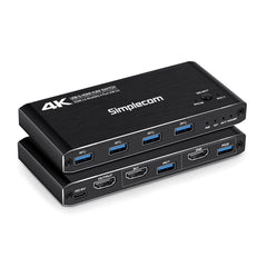 Simplecom KM420 2-Port HDMI KVM Switch HDMI 2.0 4K@60Hz 4-Port USB 3.0 Hub 5Gbps Tristar Online