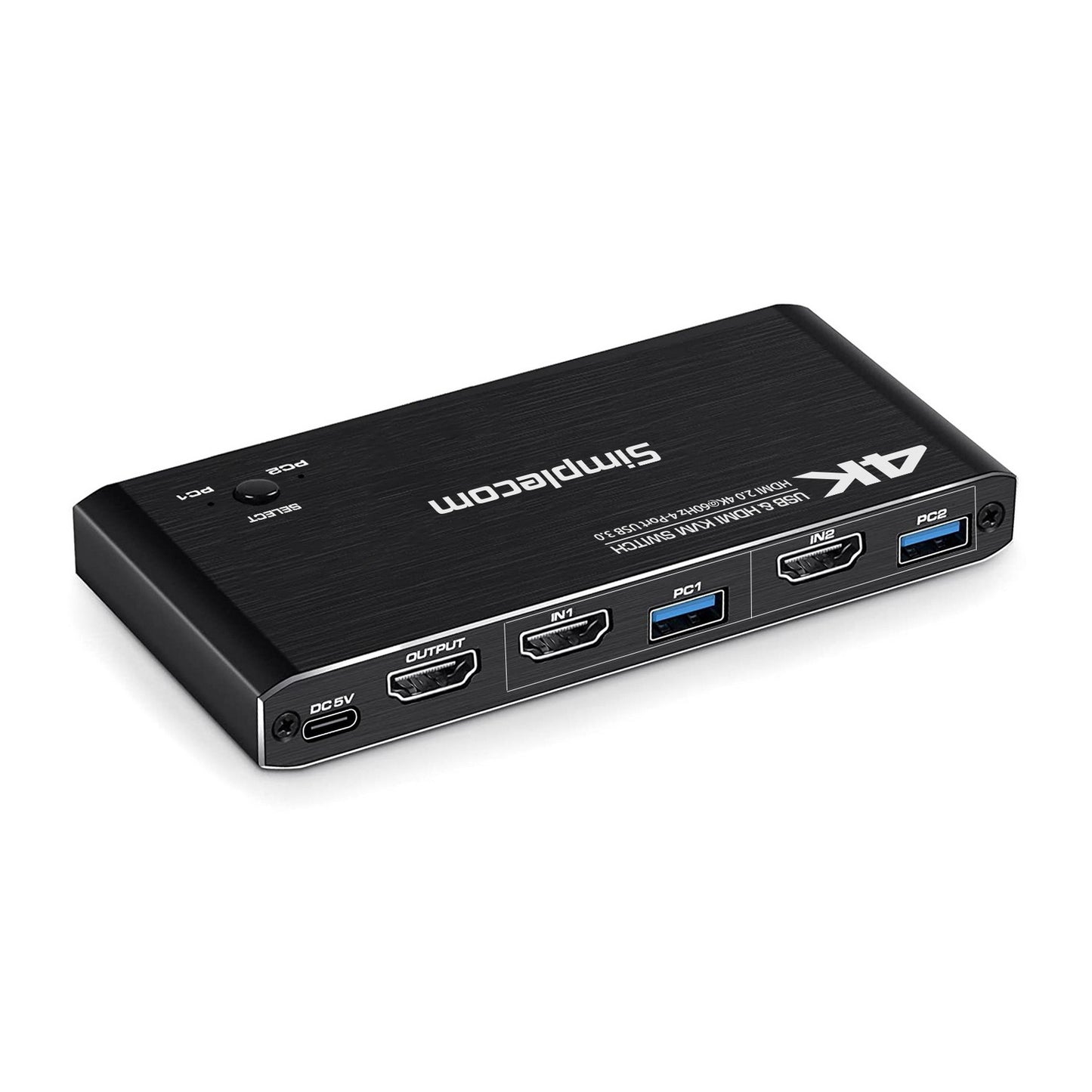 Simplecom KM420 2-Port HDMI KVM Switch HDMI 2.0 4K@60Hz 4-Port USB 3.0 Hub 5Gbps Tristar Online