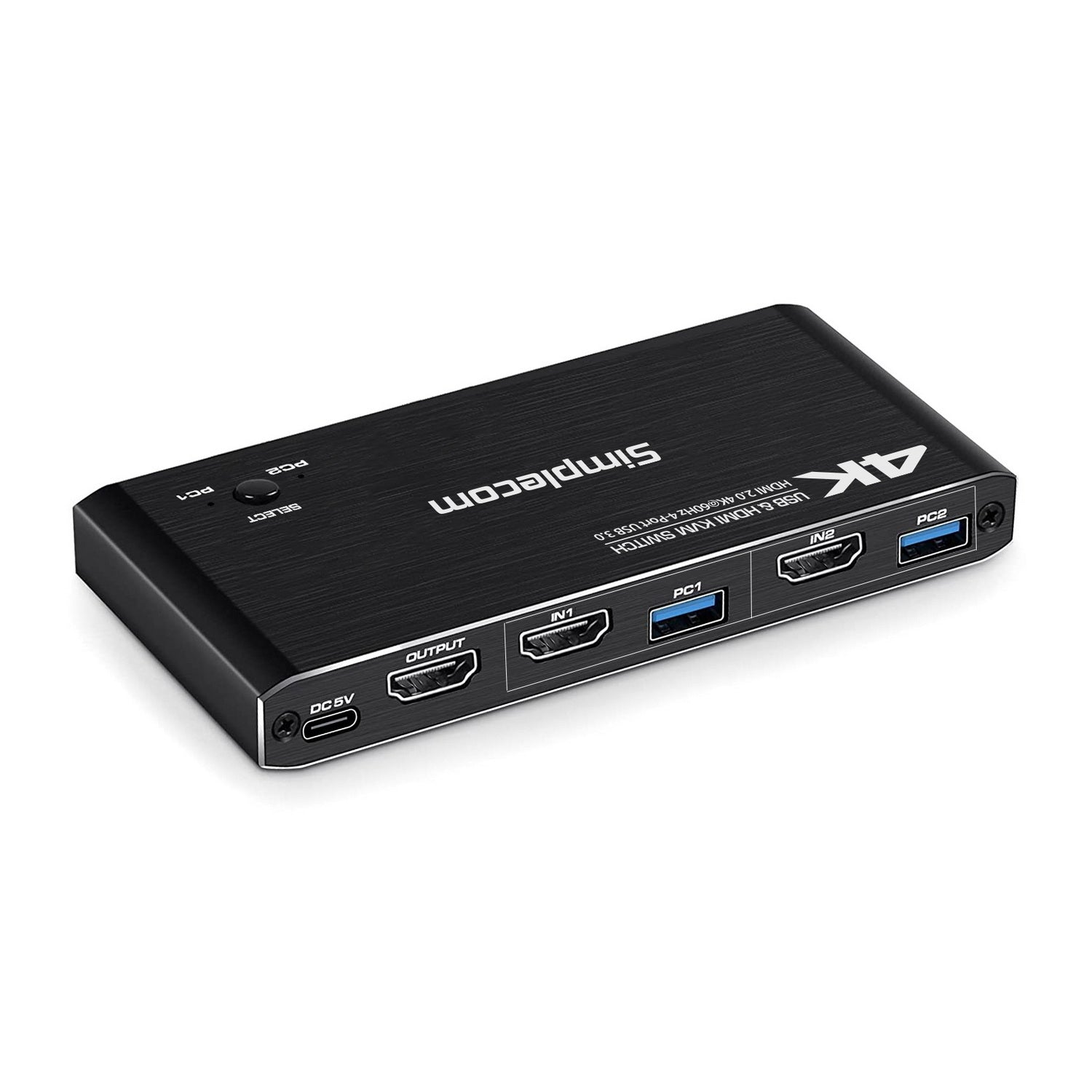 Simplecom KM420 2-Port HDMI KVM Switch HDMI 2.0 4K@60Hz 4-Port USB 3.0 Hub 5Gbps Tristar Online