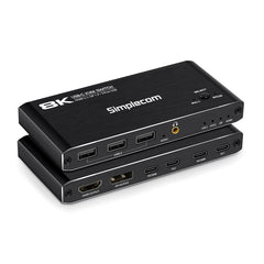 Simplecom KM470 2-Port USB-C KVM Switch 8K Docking Station HDMI 2.1 DP for Laptop Tablet Tristar Online