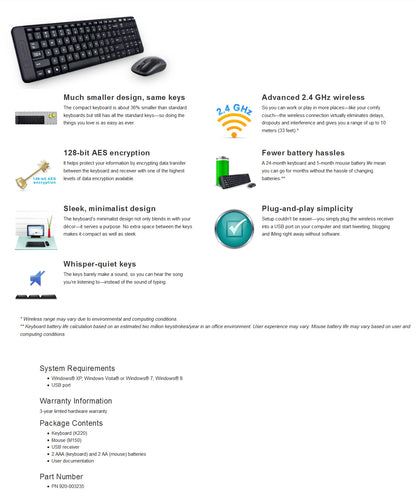 Logitech MK220 Wireless keyboard mouse (920-003235) Tristar Online