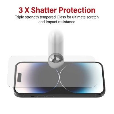 Tempered Glass Screen Protector For iPhone 15 / 15 Pro Tristar Online
