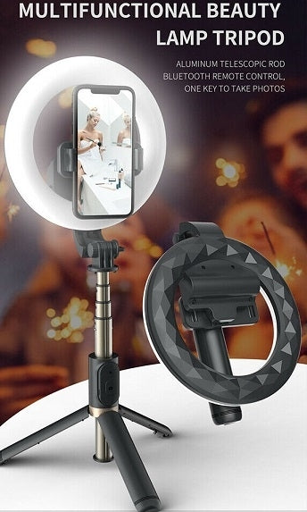 TEQ Q07 Bluetooth Ring Light Selfie Stick  + Tripod stand Tristar Online