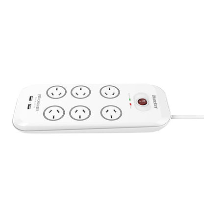 Huntkey 6-Outlet Surge Protector with 2 USB Charging Outlets (SAC607) Tristar Online