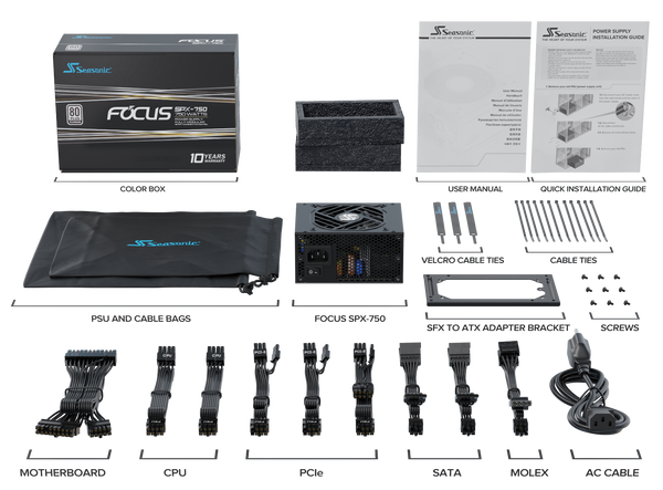 Seasonic FOCUS SPX-750 750W Fully Modular PSU Tristar Online