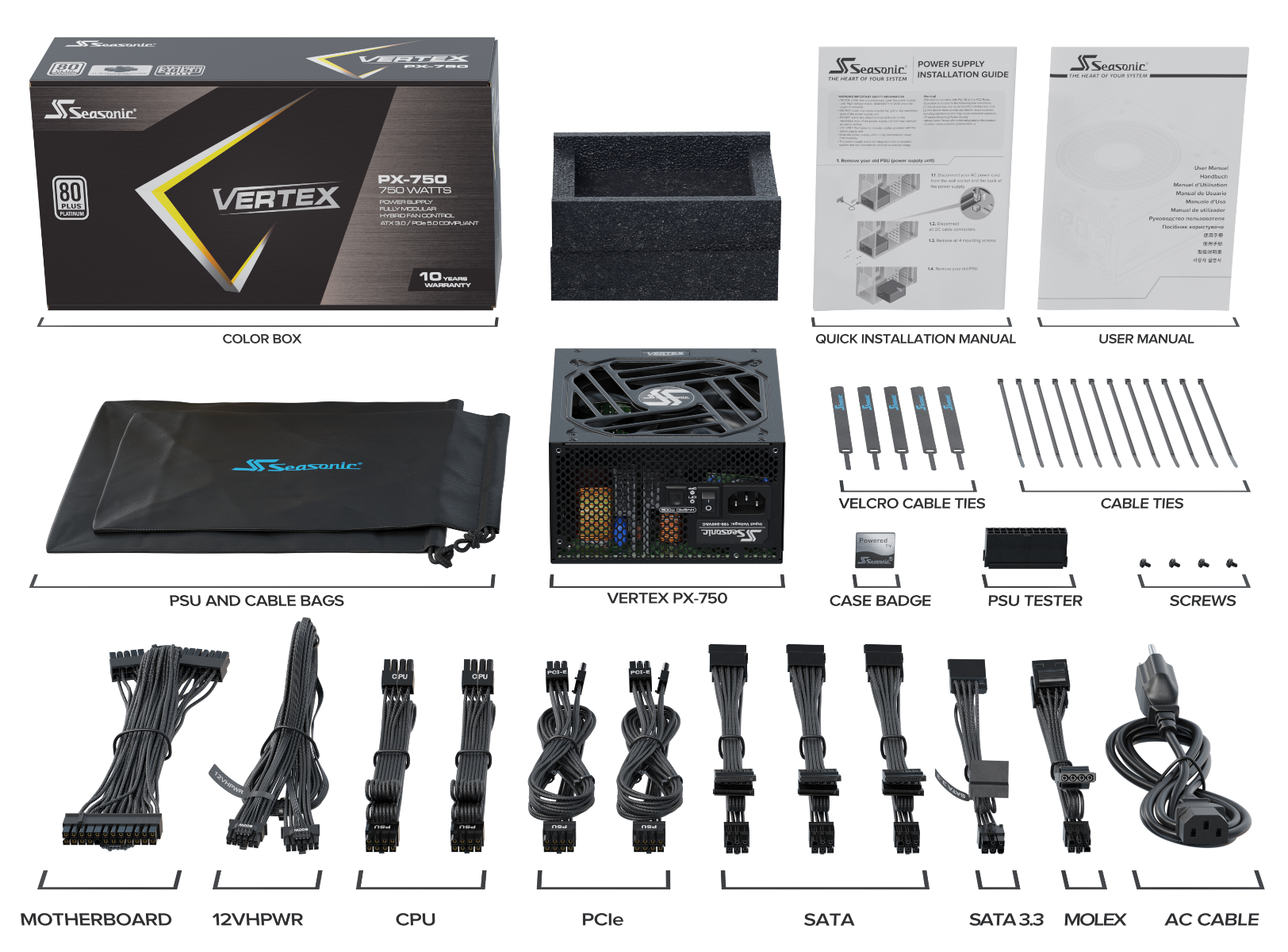 Seasonic VERTEX 750W (PX-750) Platinum Fully Modular PSU ATX 3.0 Tristar Online