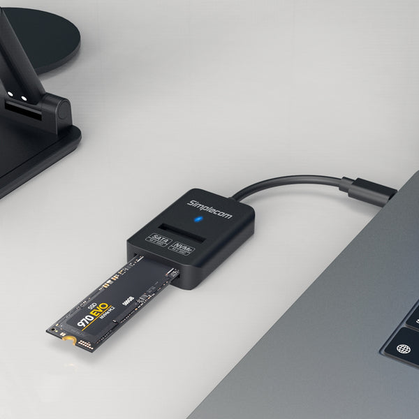Simplecom SA506 NVMe / SATA Dual Protocol M.2 SSD to USB-C Adapter Converter USB 3.2 Gen 2 10Gbps Tristar Online