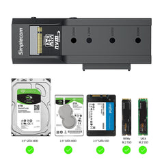 Simplecom SA536 USB to M.2 and SATA 2-IN-1 Adapter for 2.5"/3.5" HDD & NVMe/SATA M.2 SSD with Power Supply USB 3.2 Gen2 10Gbps Tristar Online