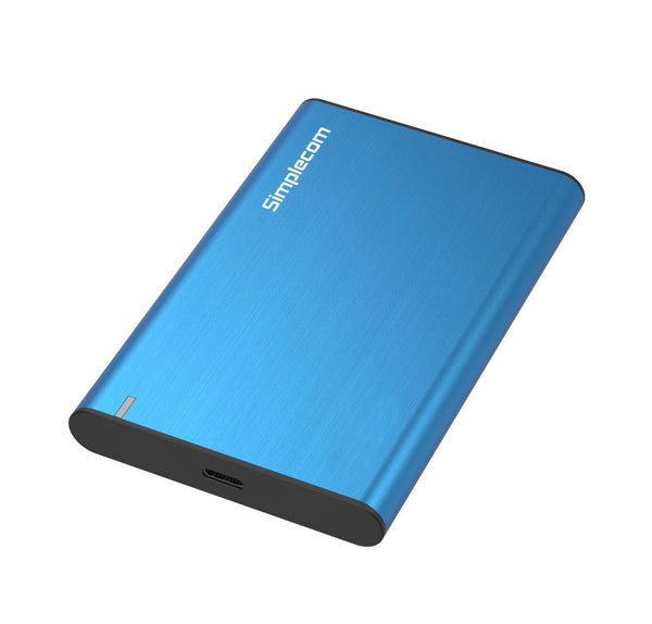 Simplecom SE221 Aluminium 2.5'' SATA HDD/SSD to USB 3.1 Enclosure Blue Tristar Online