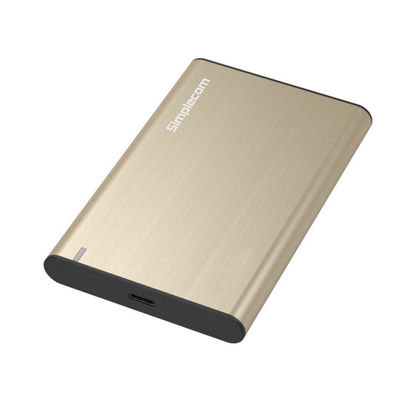 Simplecom SE221 Aluminium 2.5'' SATA HDD/SSD to USB 3.1 Enclosure Gold Tristar Online