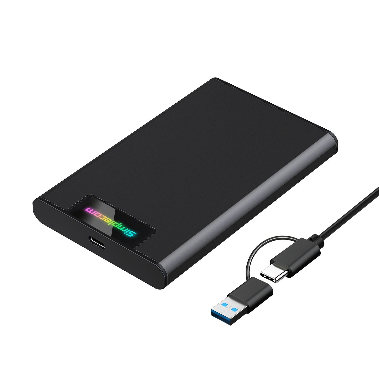 Simplecom SE239 Tool-free 2.5" SATA HDD SSD to USB-C Enclosure with RGB Lights USB 3.2 Gen 2 Tristar Online