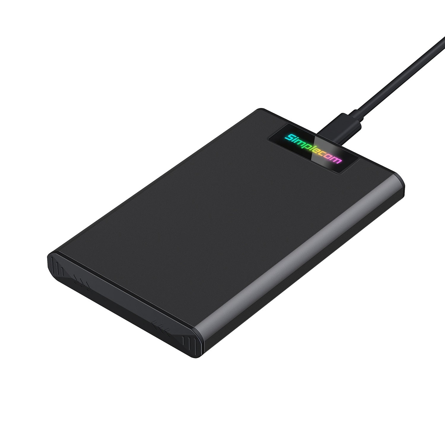 Simplecom SE239 Tool-free 2.5" SATA HDD SSD to USB-C Enclosure with RGB Lights USB 3.2 Gen 2 Tristar Online