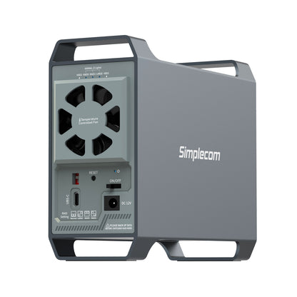 Simplecom SE482 SuperSpeed USB Dual Bay 3.5" SATA Hard Drive RAID Enclosure USB-C RAID 0/1, JBOD Tristar Online