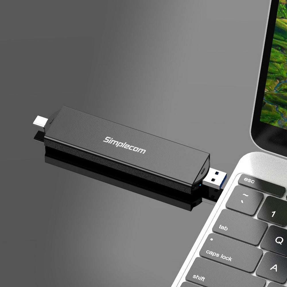 Simplecom SE522 NVMe / SATA M.2 SSD to USB 3.2 Gen 2 Dual USB Connector Enclosure Tristar Online