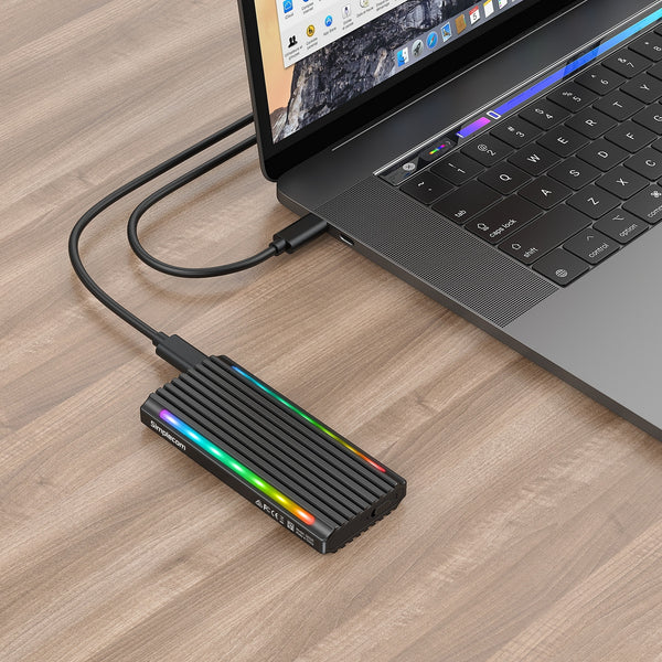 Simplecom SE525 NVMe / SATA M.2 SSD USB-C Enclosure with RGB Light USB 3.2 Gen 2 10Gbps Tristar Online