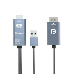 Simplecom TH201 HDMI to DisplayPort Active Converter Cable 4K@60hz USB Powered 2M Tristar Online