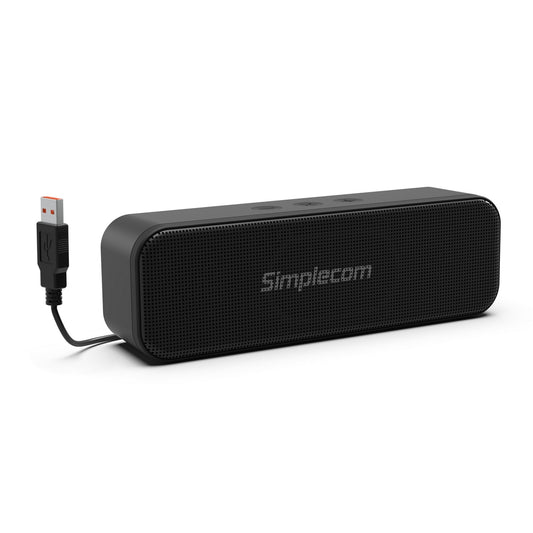 Simplecom UM228 Portable USB Stereo Soundbar Speaker Plug and Play with Volume Control for PC Laptop Tristar Online