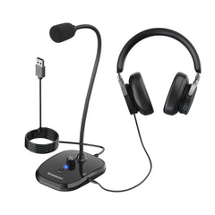 Simplecom UM360 Plug and Play USB Desktop Microphone with Headphone Jack Tristar Online