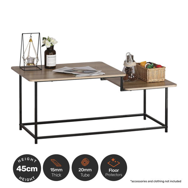 Home Master Coffee Table 2 Tier Split Level Stylish Modern Design 1.09m Tristar Online