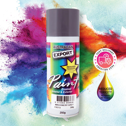Australian Export 12PK 250gm Aerosol Spray Paint Cans  [Colour: Machinery Grey] Tristar Online