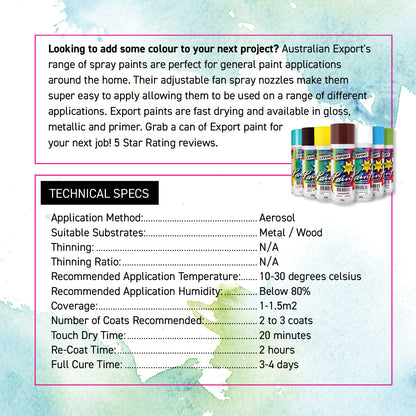 Australian Export 12PK 250gm Aerosol Spray Paint Cans  [Colour: Machinery Grey] Tristar Online
