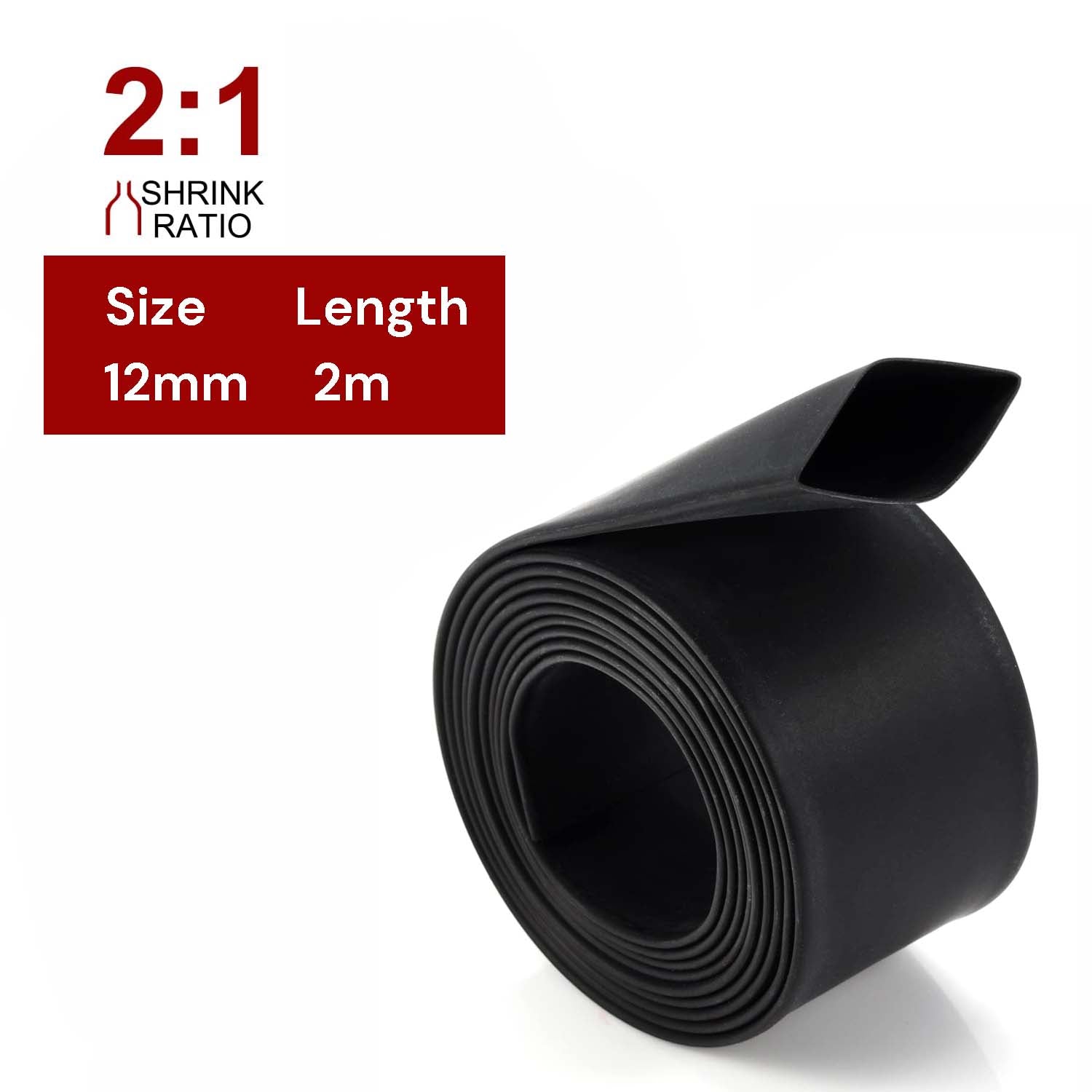 2m Polyolefin Shrink Tube 15/32" (12mm) 2:1 Ratio Heat Shrink Tubing Sleeving Wrap Shrinking Tristar Online