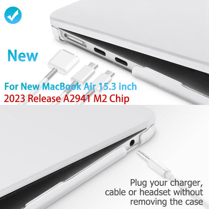 15 inch Air 2023 MacBook Air Matte Case  A2941 M2 Chip Hard Shell Case Keyboard Cover White Tristar Online