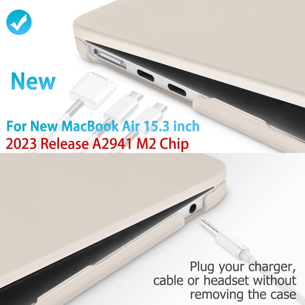 15 inch Air 2023 MacBook Air Matte Case  A2941 M2 Chip Hard Shell Case Keyboard Cover Grey Tristar Online