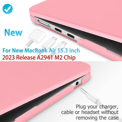 15 inch Air 2023 MacBook Air Matte Case  A2941 M2 Chip Hard Shell Case Keyboard Cover Pink Tristar Online