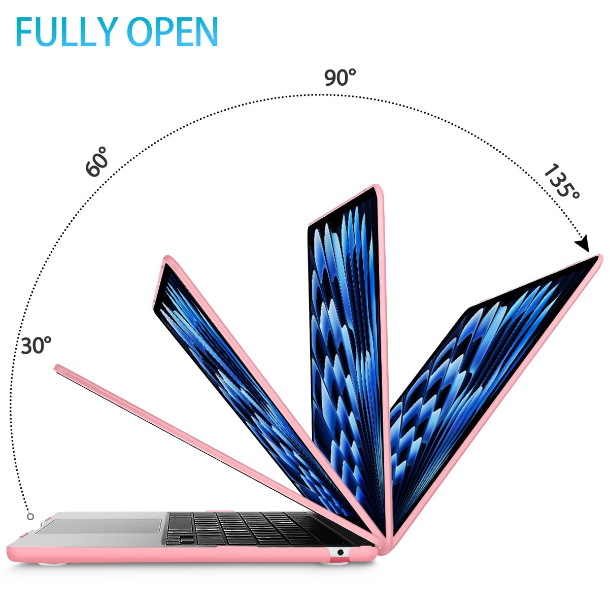 15 inch Air 2023 MacBook Air Matte Case  A2941 M2 Chip Hard Shell Case Keyboard Cover Pink Tristar Online