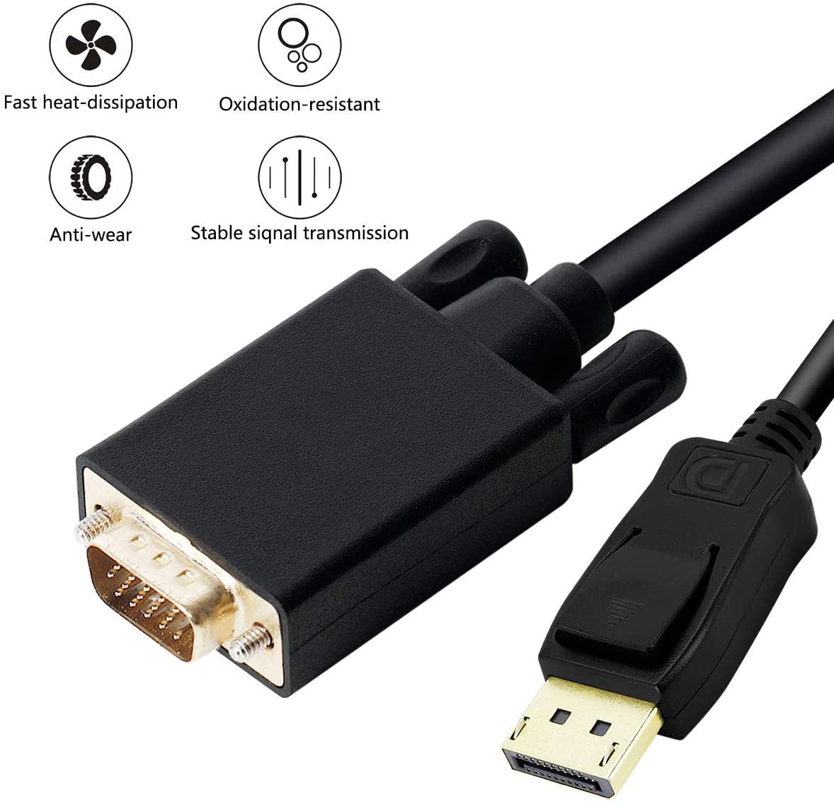 1.8M Display Port DP Male To VGA/M Cable Converter Connector Adaptor Tristar Online