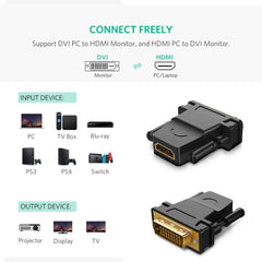 DVI-D 24+1 Male to HDMI Female Adapter Converter Gold Plated Support 1080P Tristar Online